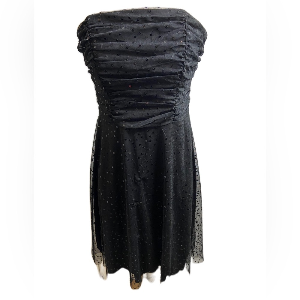 BCX  BLACK STRAPLESS SEQUINS DRESS